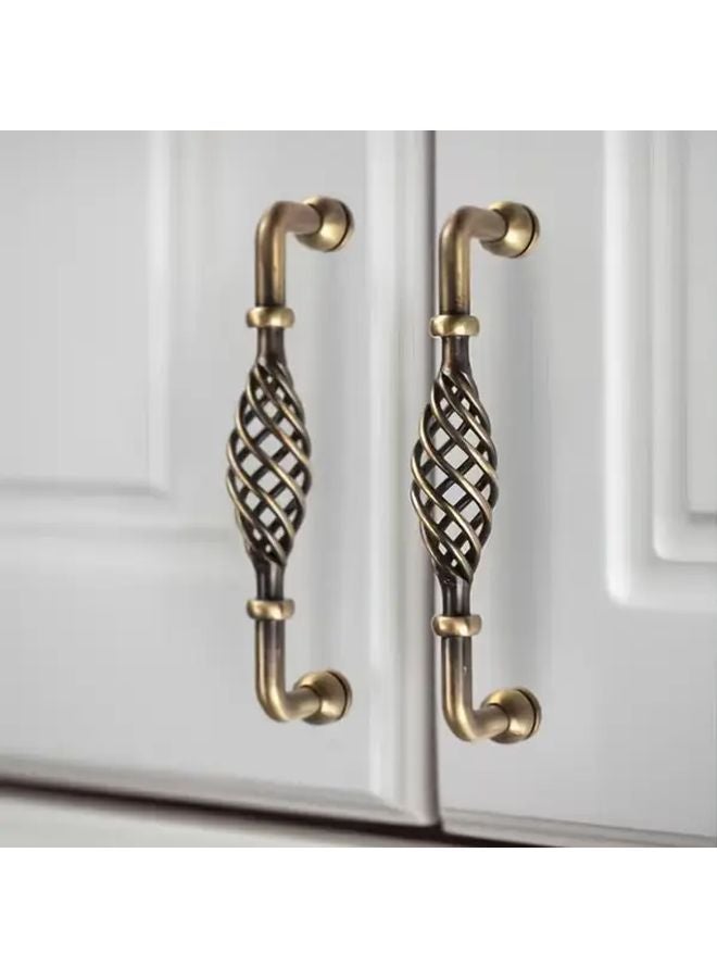 Antique Bronze Birdcage Cabinet Handles 96mm 4 Pieces Set With Extended Screws - Image 4